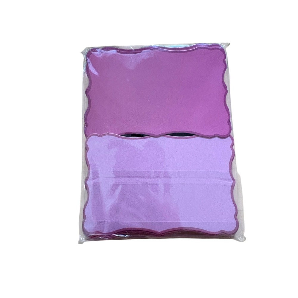 Pink Purple Scalloped Blank Note Cards Tags Two Tone Craft Scrapbook Supplies